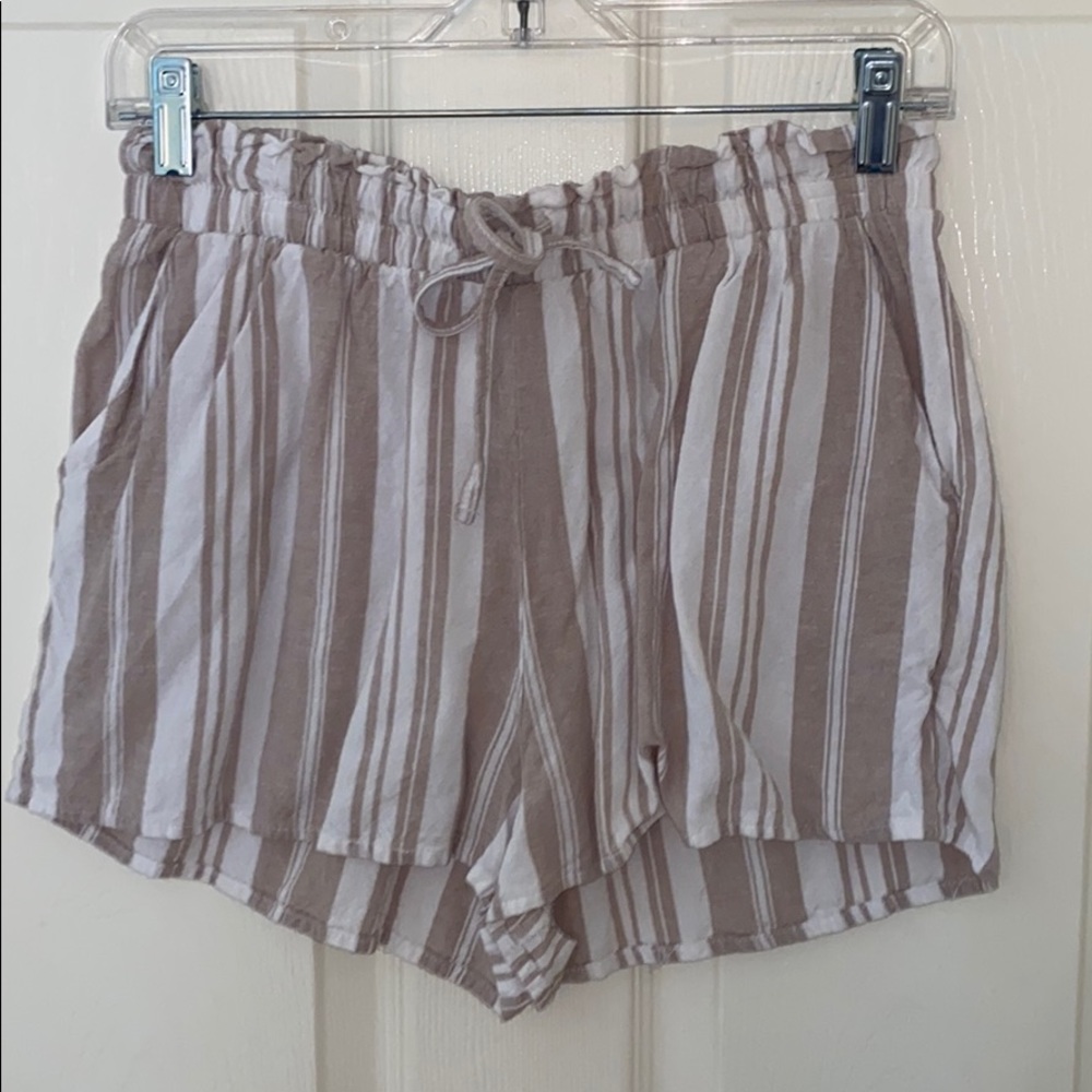 Tan and White Beach Shorts
